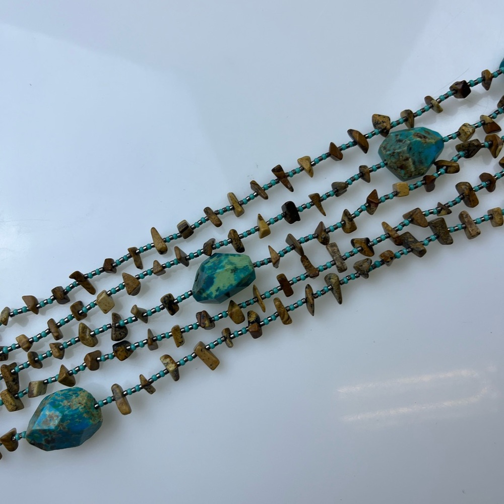 Graziano Beaded Multiple Layer Statement Necklace… - image 3